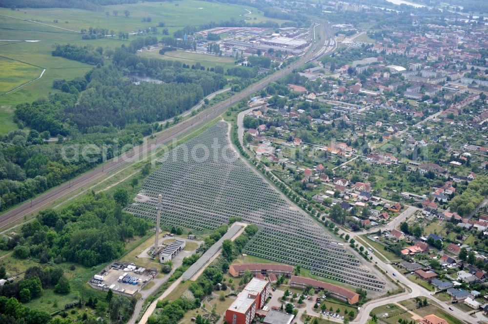 Aerial image Wittenberge - Solar farm / solar power plant in Wittenberge