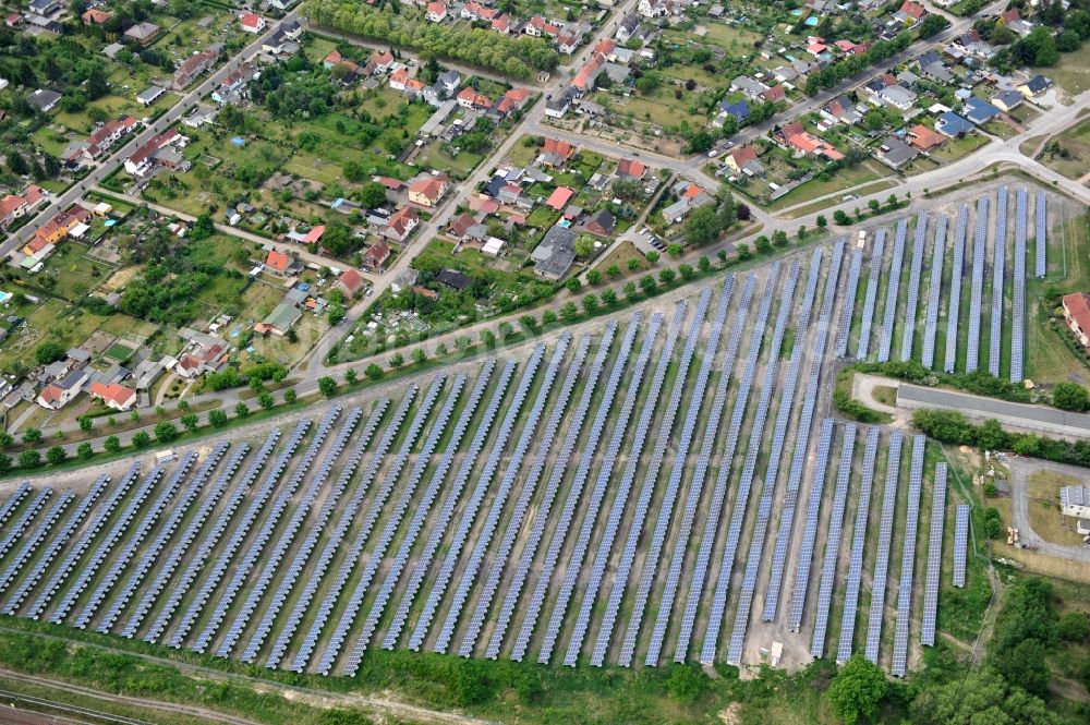 Wittenberge from above - Solar farm / solar power plant in Wittenberge