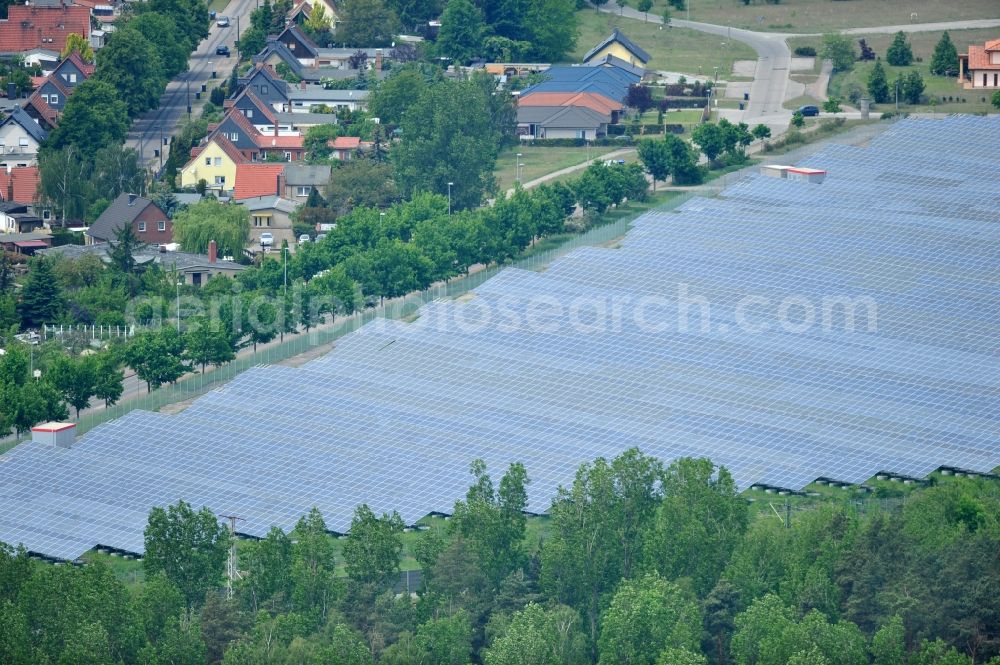 Aerial image Wittenberge - Solar farm / solar power plant in Wittenberge