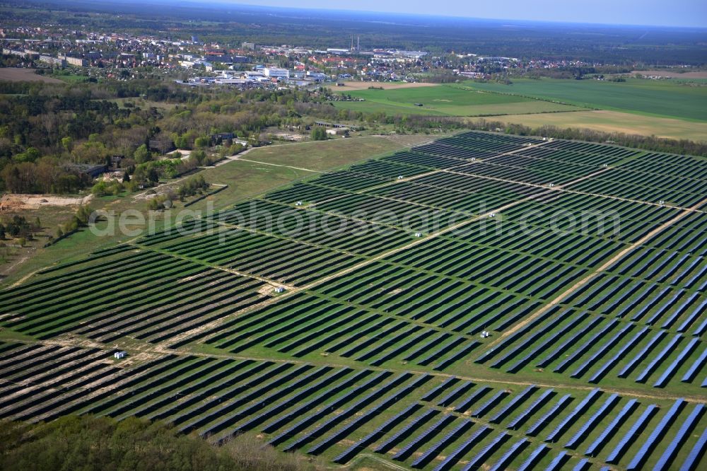 Aerial image Fürstenwalde - Solar power station in the former airfield of Fürstenwalde