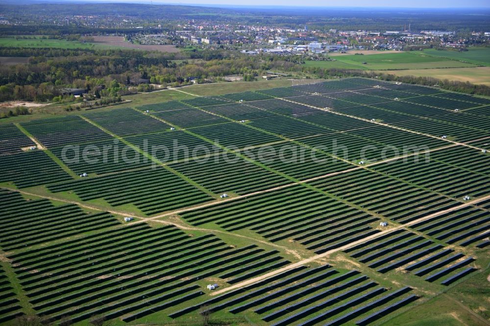 Aerial photograph Fürstenwalde - Solar power station in the former airfield of Fürstenwalde