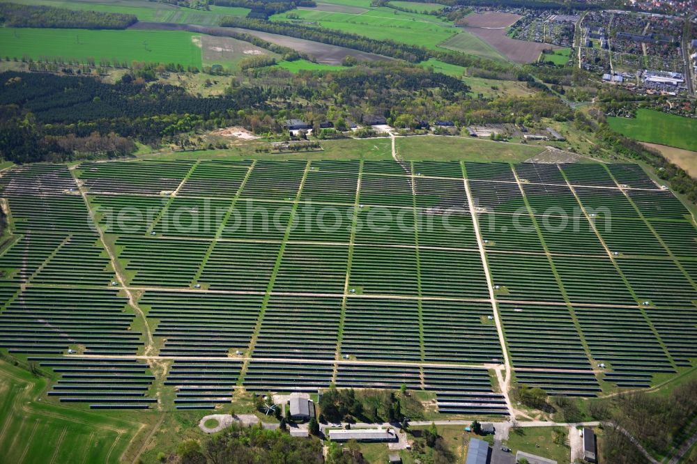 Aerial image Fürstenwalde - Solar power station in the former airfield of Fürstenwalde