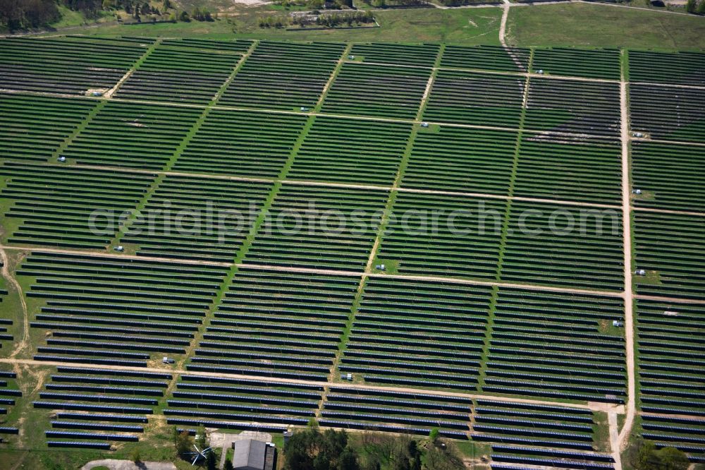 Fürstenwalde from above - Solar power station in the former airfield of Fürstenwalde