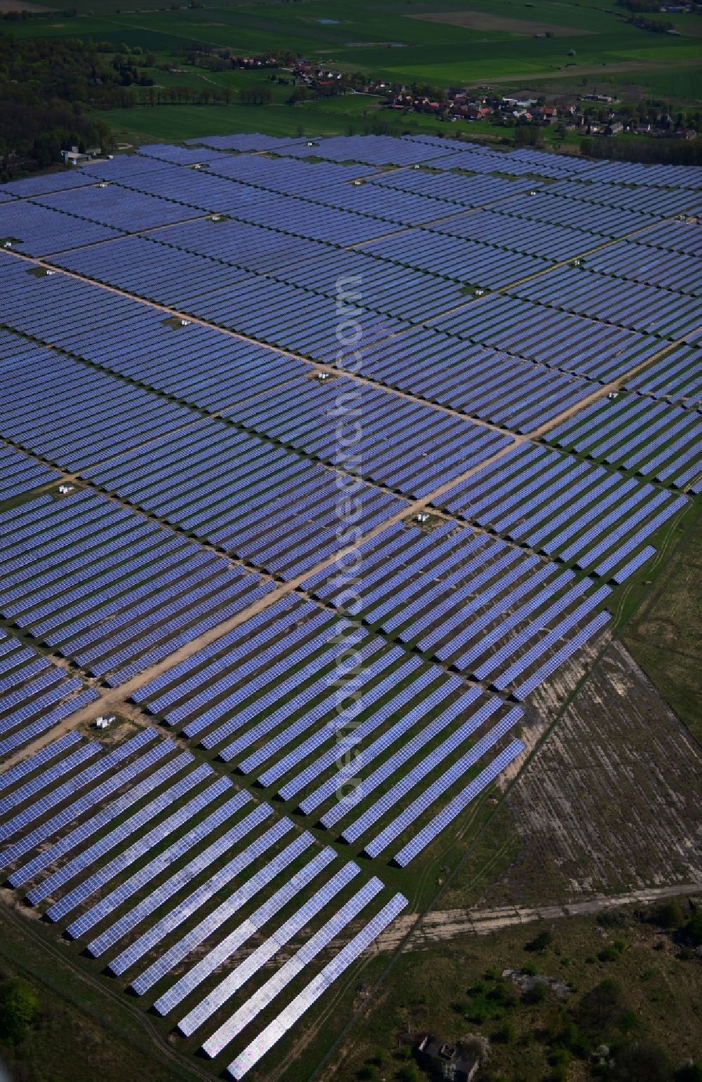 Aerial image Fürstenwalde - Solar power station in the former airfield of Fürstenwalde