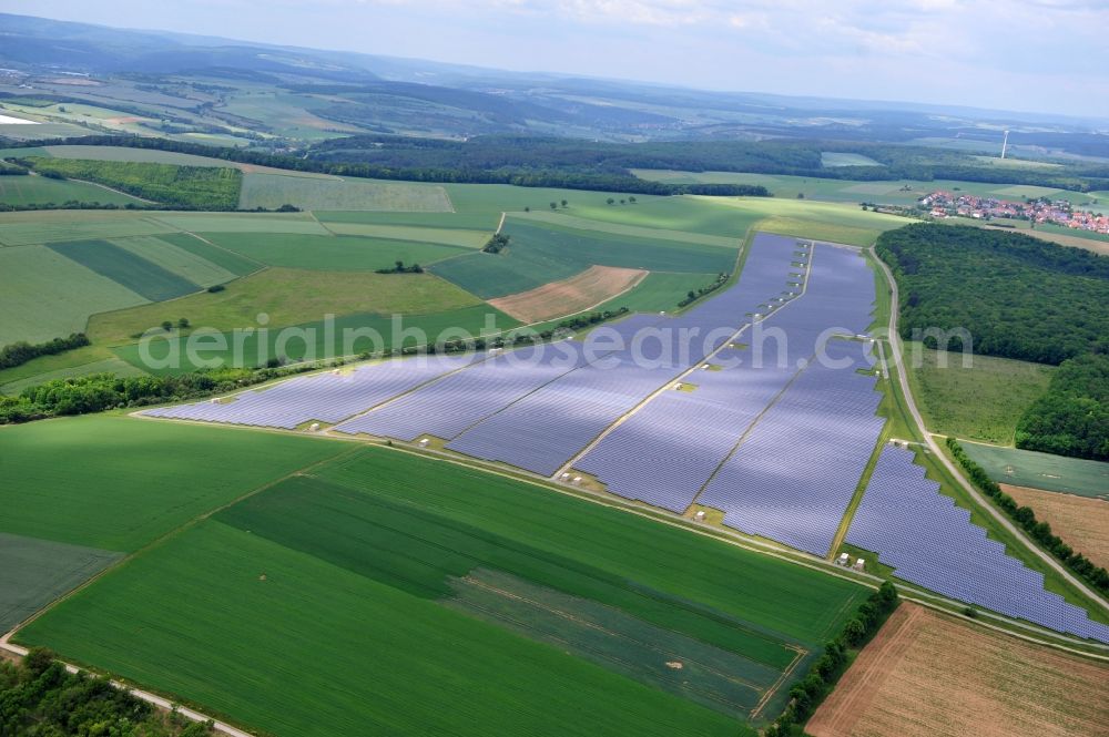 Aerial photograph Thüngen - Solar park Thüngen in Bavaria