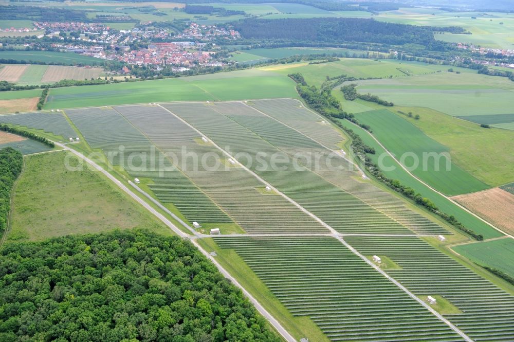 Thüngen from the bird's eye view: Solar park Thüngen in Bavaria