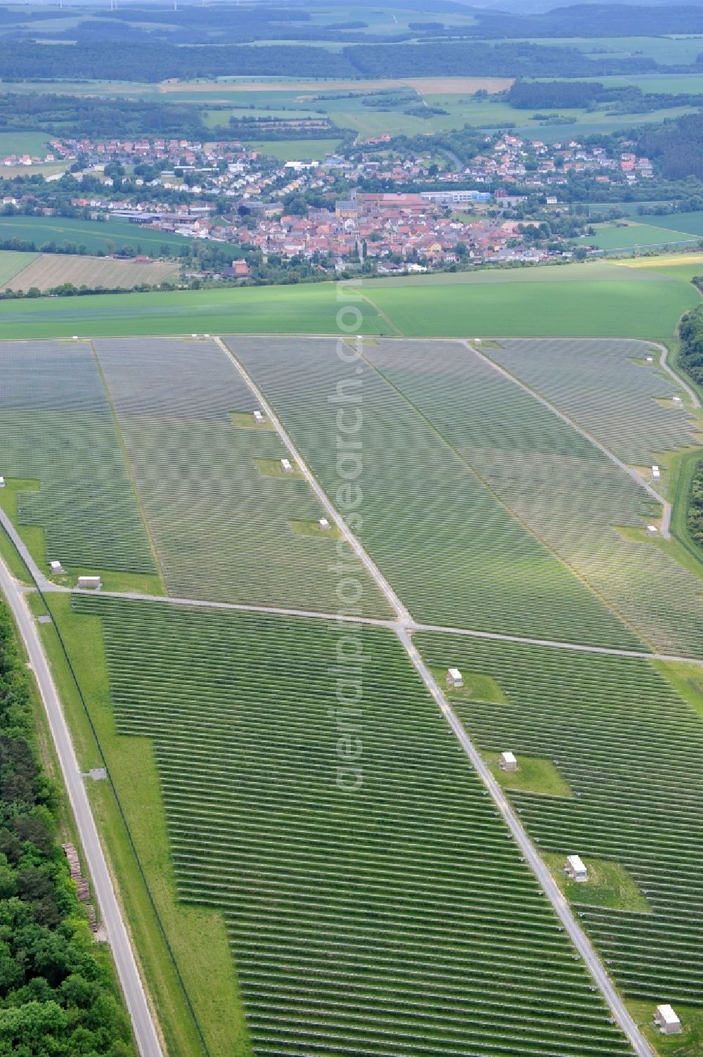 Aerial image Thüngen - Solar park Thüngen in Bavaria