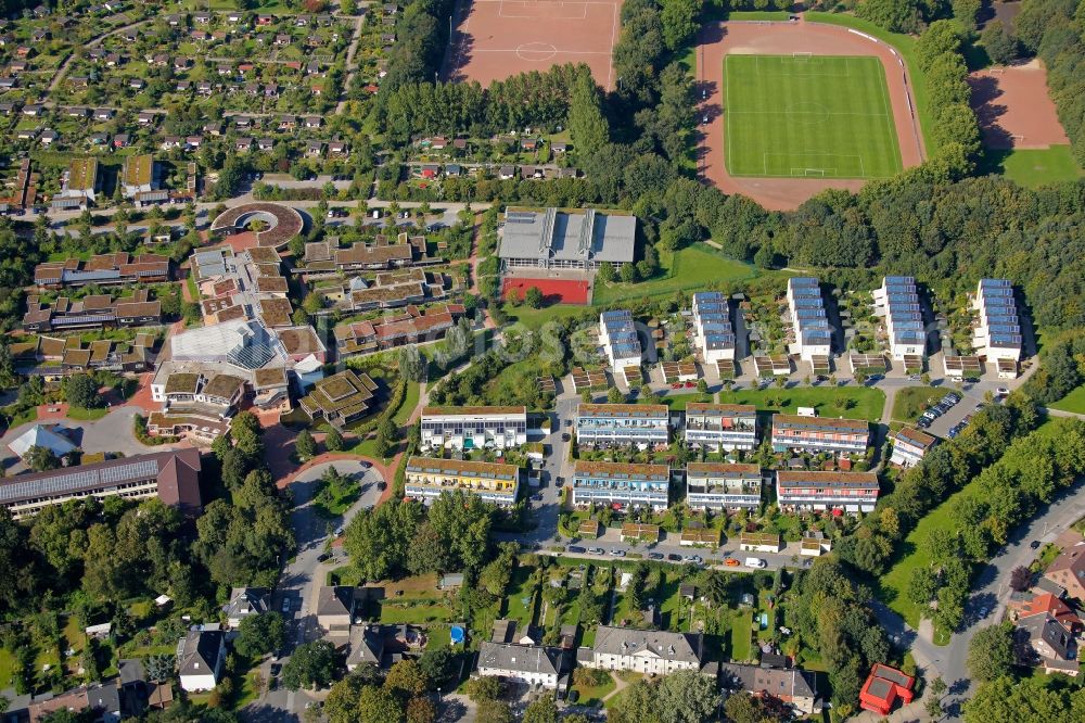 Aerial photograph Gelsenkirchen - View of the solar village Gelsenkirchen Bismarck in Gelsenkirchen in the state North Rhine-Westphalia