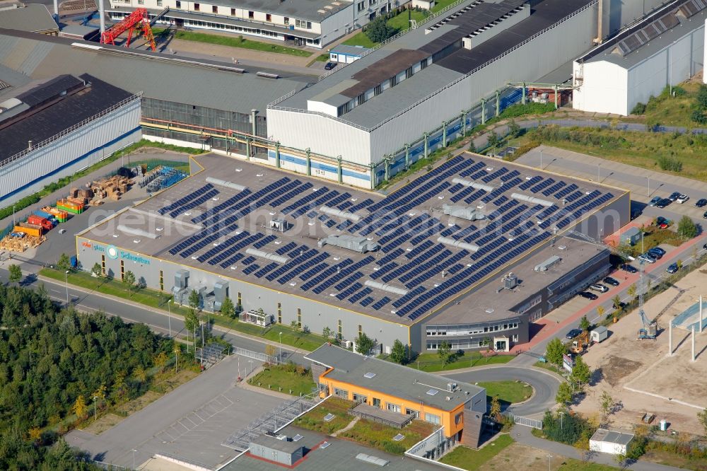 Aerial image Gelsenkirchen - Solar technology manufacturer Scheuten Solar Production GmbH in Gelsenkirchen in North Rhine-Westphalia