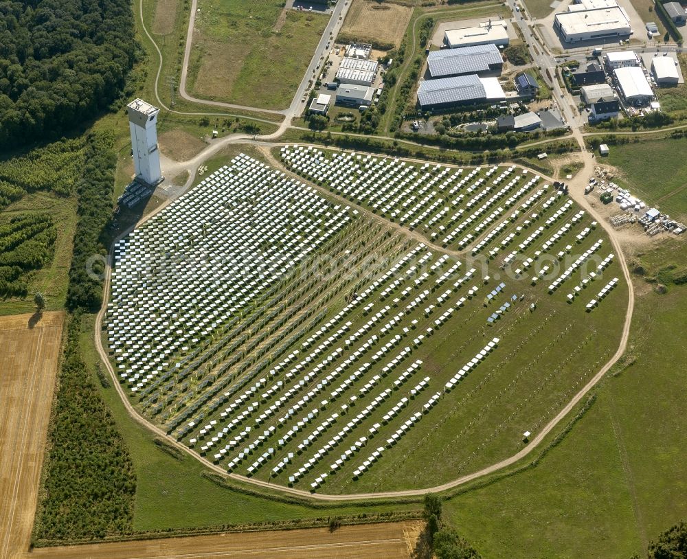 Aerial photograph Jülich - Solar thermal power plant with experimental solar tower in Jülich in the state of North Rhine-Westphalia