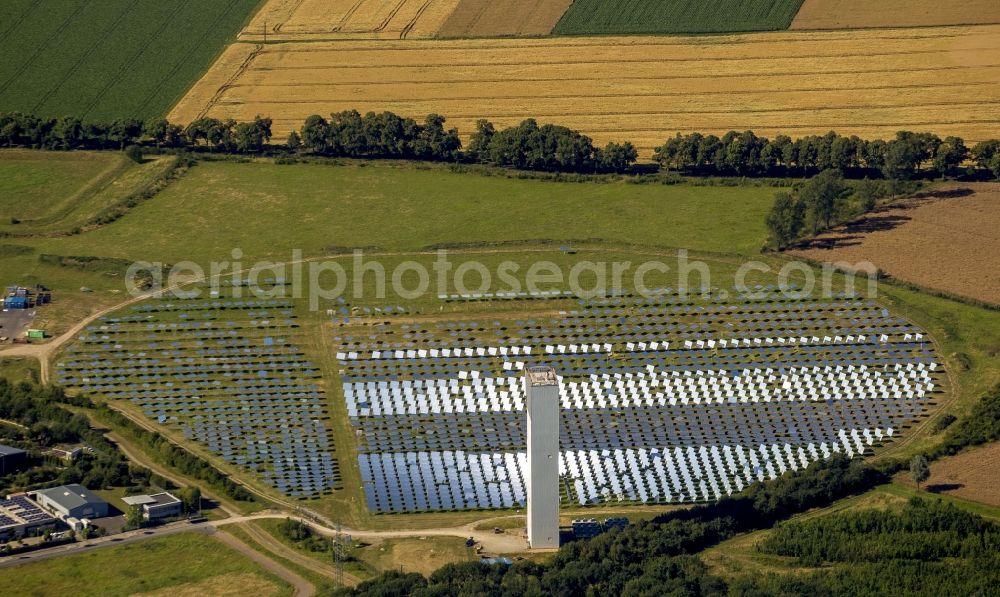 Aerial photograph Jülich - Solar thermal power plant with experimental solar tower in Jülich in the state of North Rhine-Westphalia