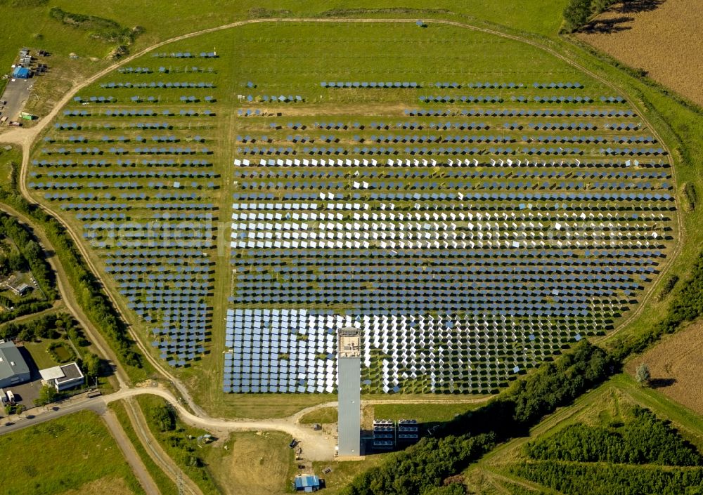 Jülich from above - Solar thermal power plant with experimental solar tower in Jülich in the state of North Rhine-Westphalia