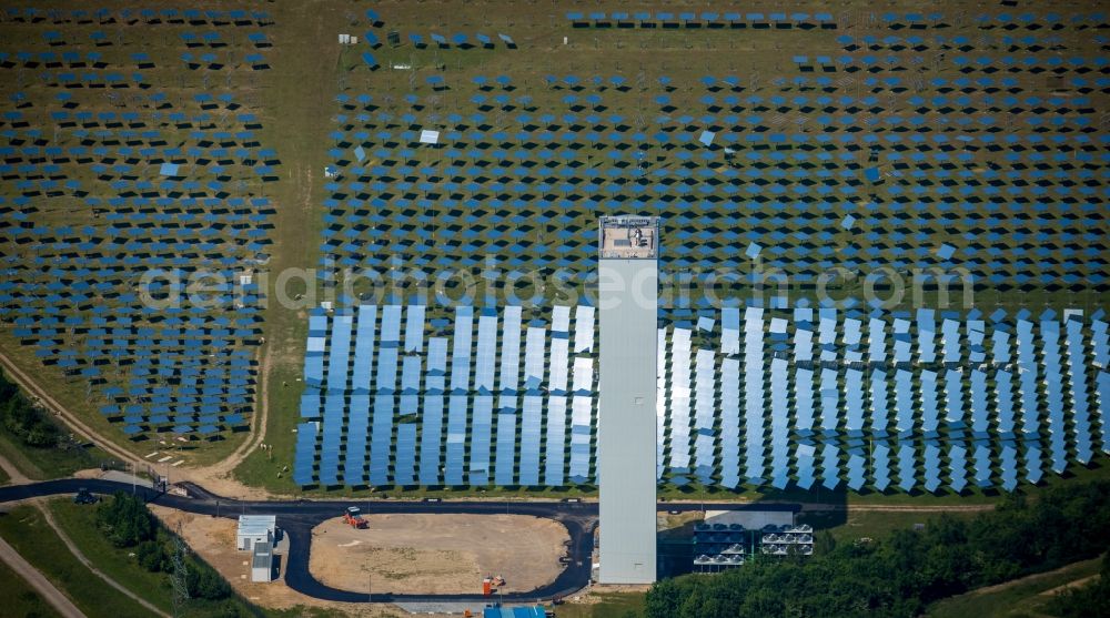 Aerial image Jülich - Solar thermal power plant with experimental solar tower in Juelich in the state of North Rhine-Westphalia