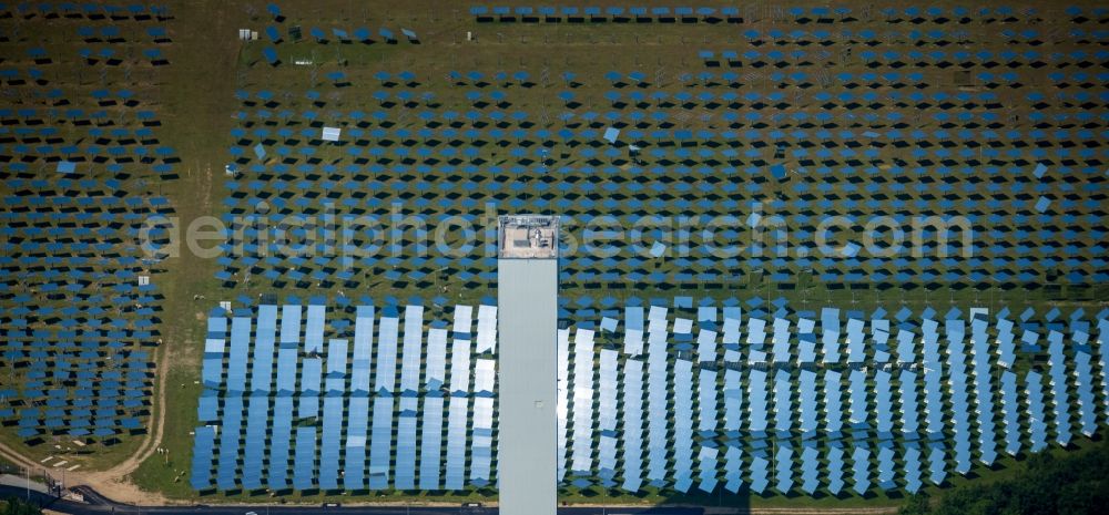 Aerial photograph Jülich - Solar thermal power plant with experimental solar tower in Juelich in the state of North Rhine-Westphalia