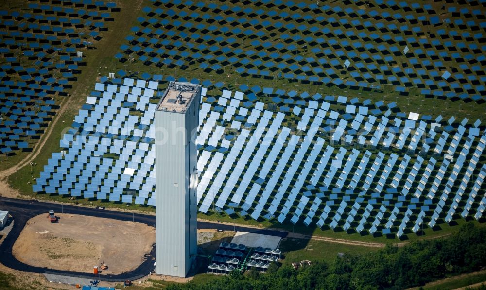 Aerial image Jülich - Solar thermal power plant with experimental solar tower in Juelich in the state of North Rhine-Westphalia