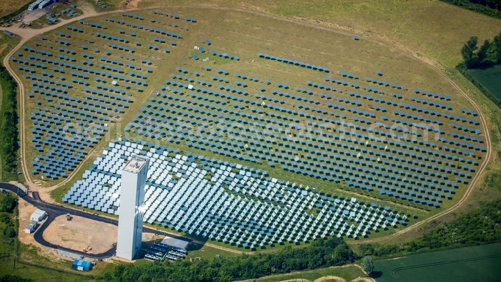 Aerial photograph Jülich - Solar thermal power plant with experimental solar tower in Juelich in the state of North Rhine-Westphalia