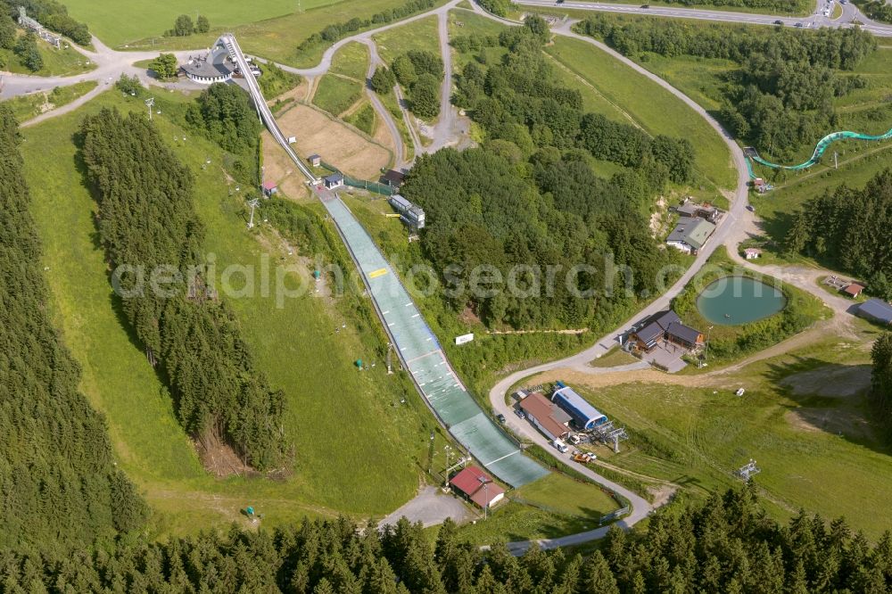 Aerial image Jüchen - View of the ski jump hill at St. George Winterberg North Rhine-Westphalia