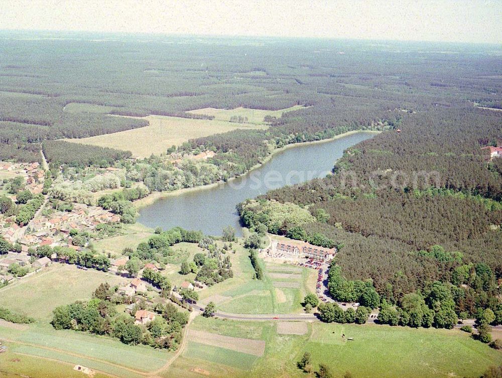 Aerial photograph Sommerfeld / BRB - Ringhotel am See an der Beetzer Straße 1a in 16766 Sommerfeld.Ringhotel am See - Sommerfeld.Hotelbetriebs GmbH Beetzer Straße 1a,D-16766 Kremmen / Ortsteil Sommerfeld,Fon: +49 (0) 33 055 - 970,info@hotelsommerfeld.de