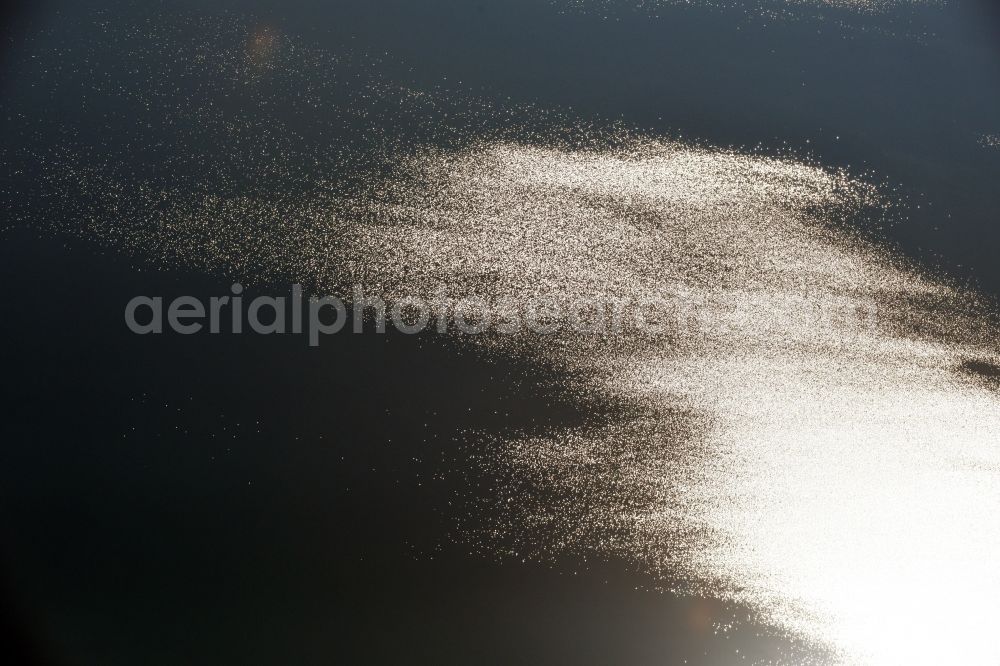 Aerial photograph Kitzscher - Sunlight reflection on the surface of Bockwitzer See in Kitzscher in the state Saxony