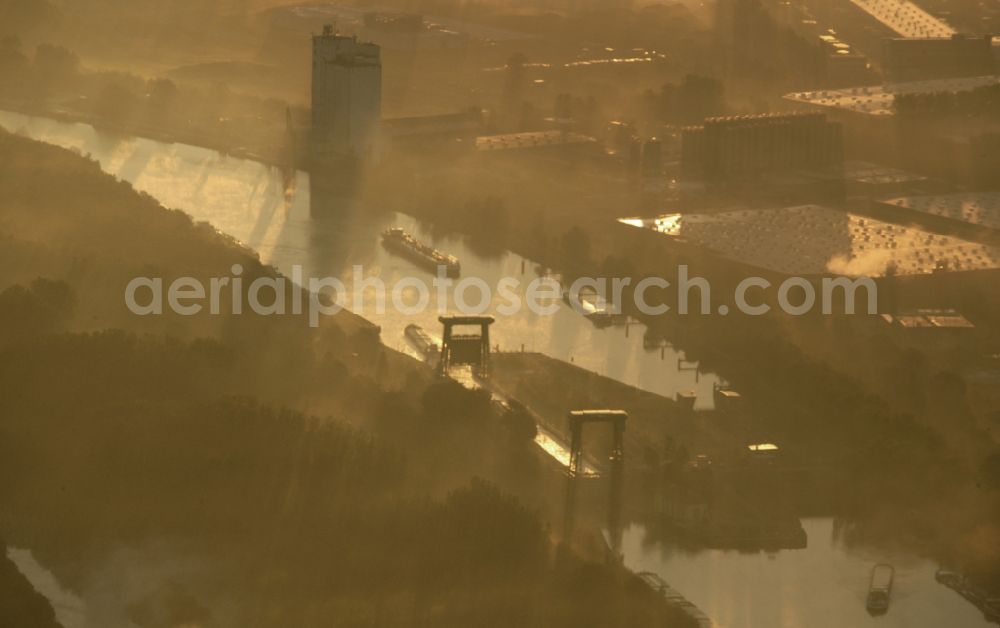 Aerial photograph Dorsten - Sunrise over the city of Dorsten in the state of North Rhine-Westphalia