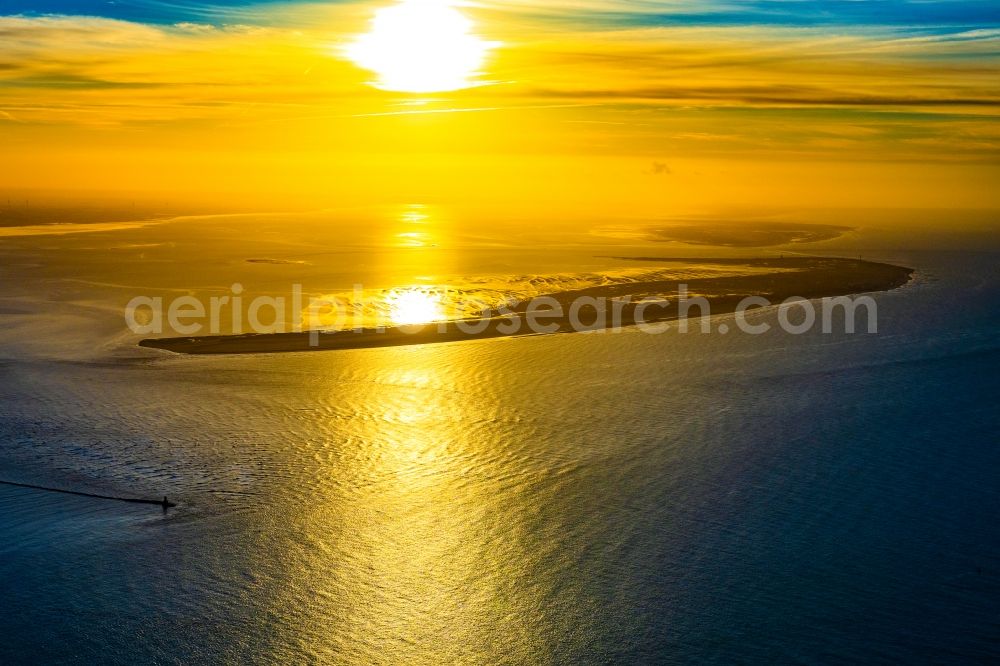 Aerial image Wangerooge - At the first light on the North Sea coast in Wangerooge in the state Lower Saxony