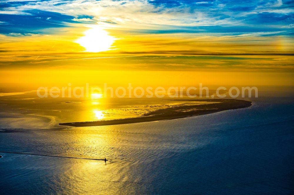 Aerial image Wangerooge - At the first light on the North Sea coast in Wangerooge in the state Lower Saxony