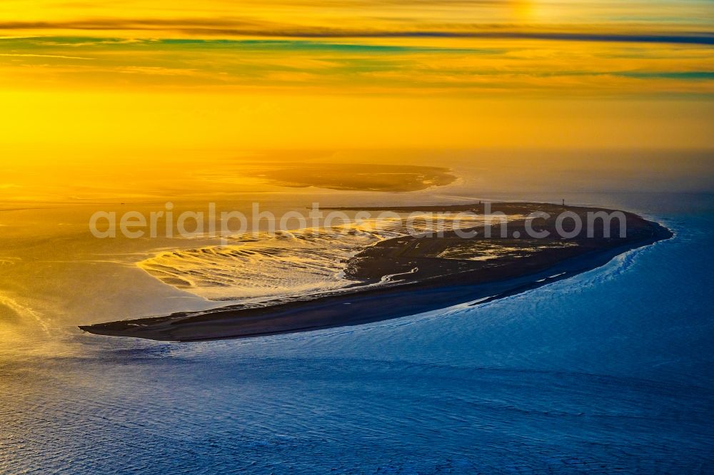 Wangerooge from above - At the first light on the North Sea coast in Wangerooge in the state Lower Saxony