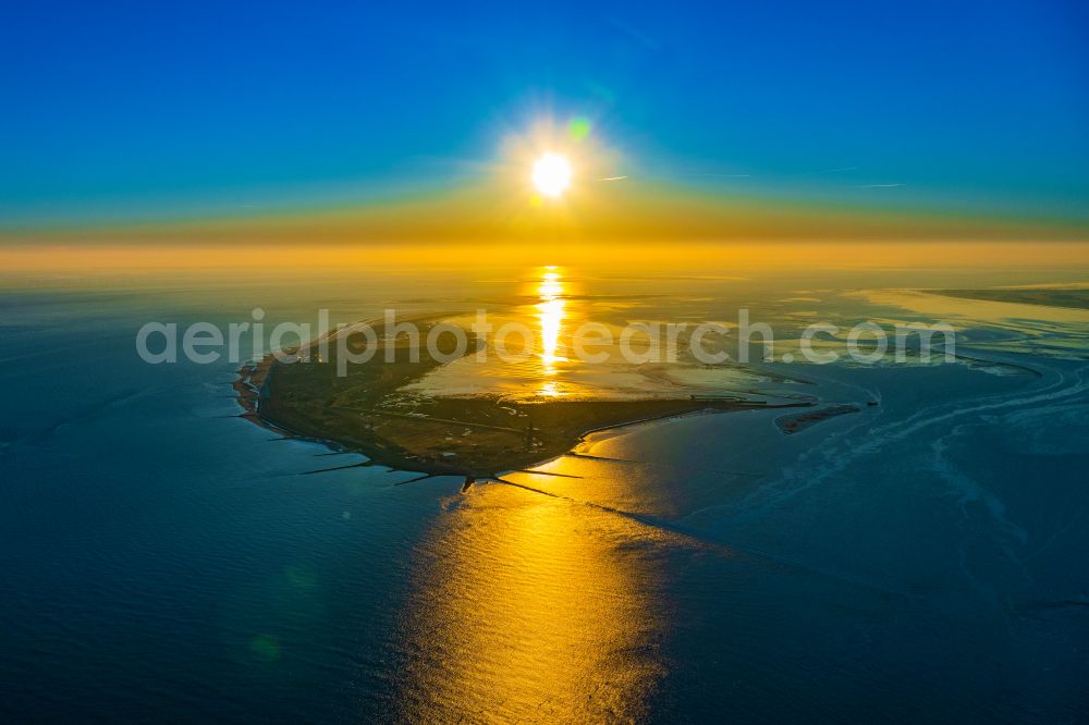 Wangerooge from above - At the first light on the North Sea coast in Wangerooge in the state Lower Saxony