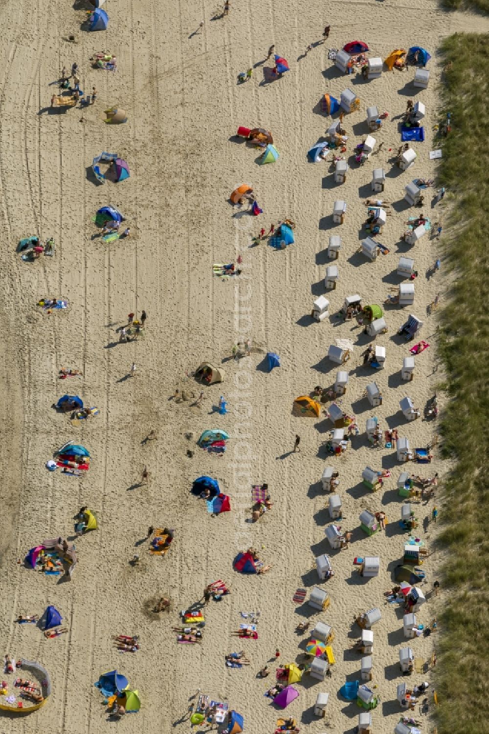 Kühlungsborn from above - Sunbathing, swimming and relaxing on the Baltic Sea - beach in Kuehlungsborn in Mecklenburg-Western Pomerania