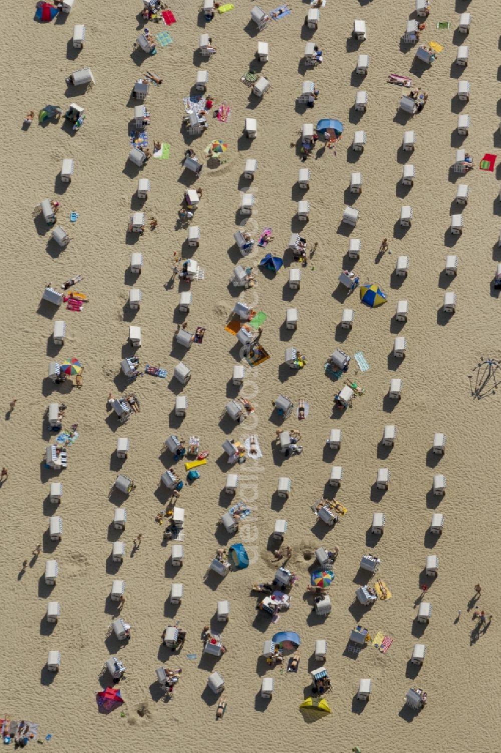 Kühlungsborn from above - Sunbathing, swimming and relaxing on the Baltic Sea - beach in Kuehlungsborn in Mecklenburg-Western Pomerania