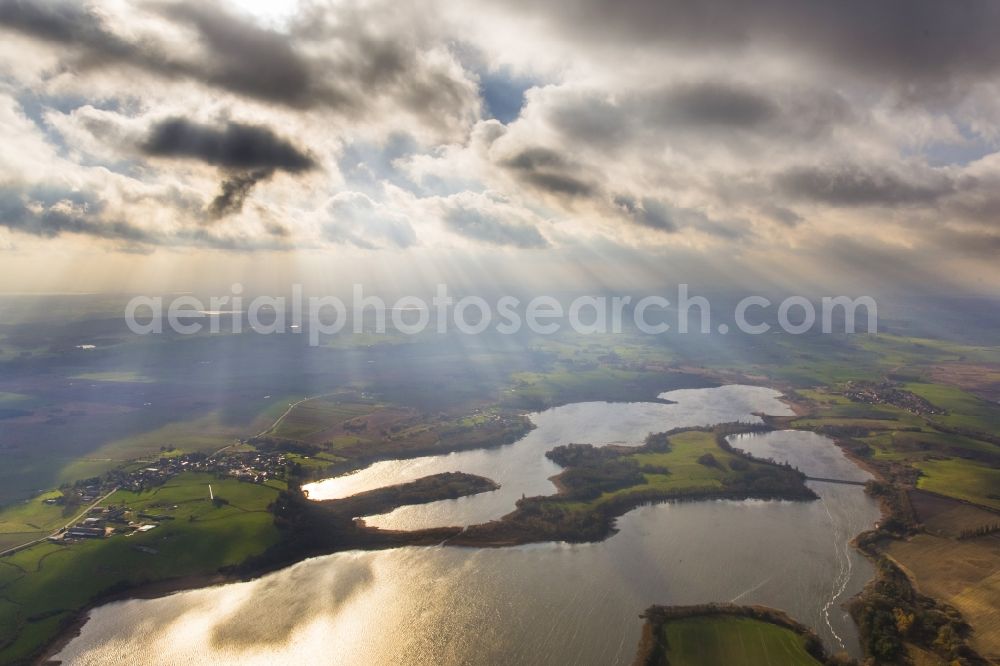 Güstrow from above - Autumn clouds veiled Lakelands Güstrow in Mecklenburg - Western Pomerania