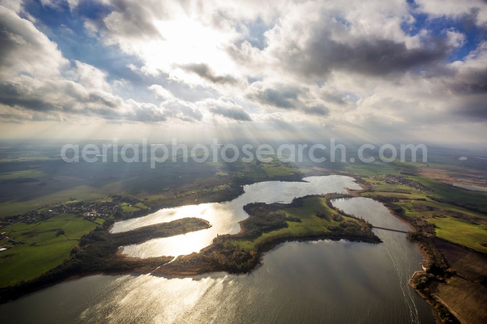 Aerial image Güstrow - Autumn clouds veiled Lakelands Güstrow in Mecklenburg - Western Pomerania