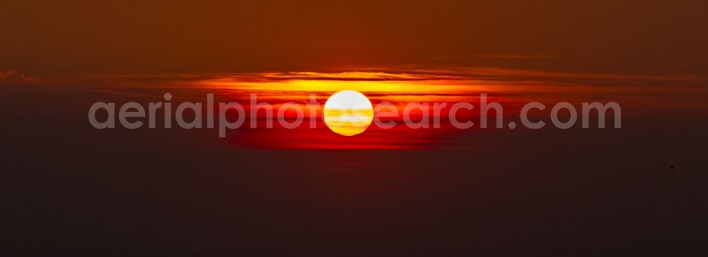 Aerial image Bochum - View of the sunset at Bochum in the state North Rhine-Westphalia