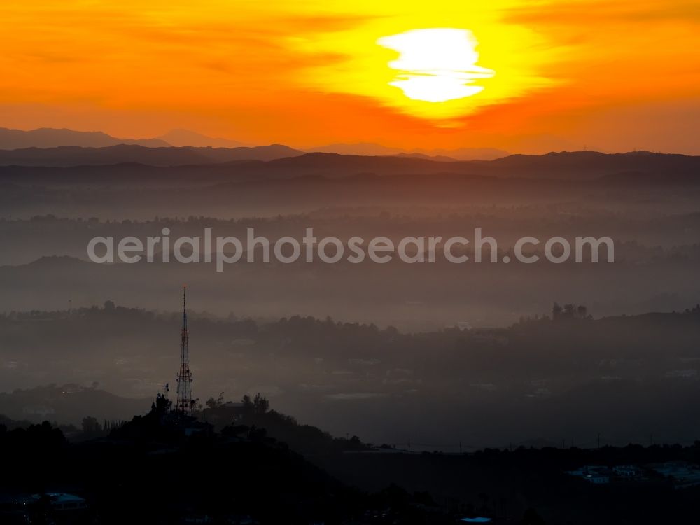 Los Angeles from above - Sunset above Hollywood Hills in Los Angeles in California, USA