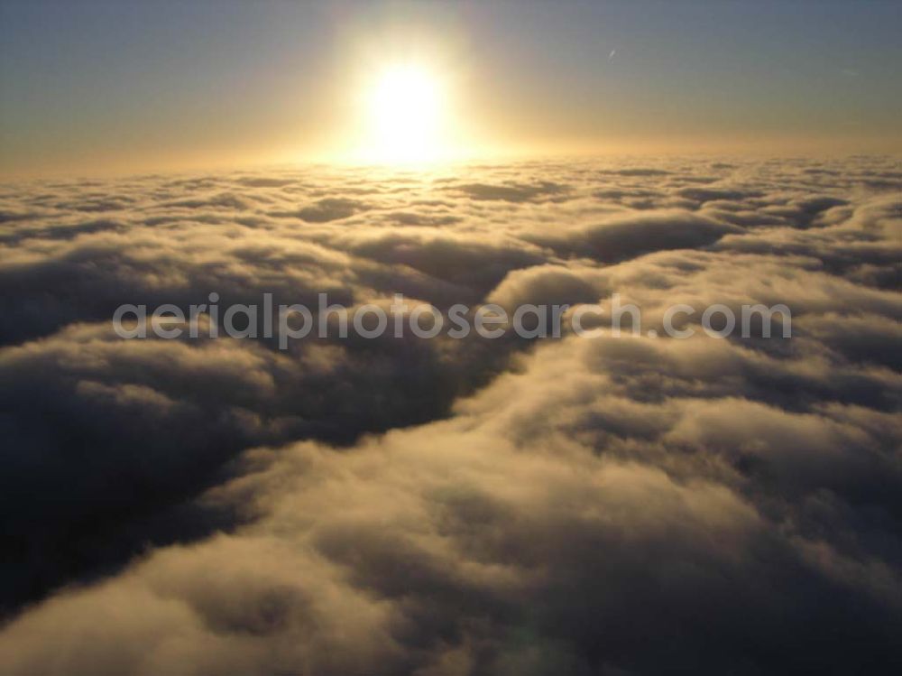 Aerial image Brand - 14.11.2004 Sonnenuntergang über den Wolken bei Brand / Brandenburg