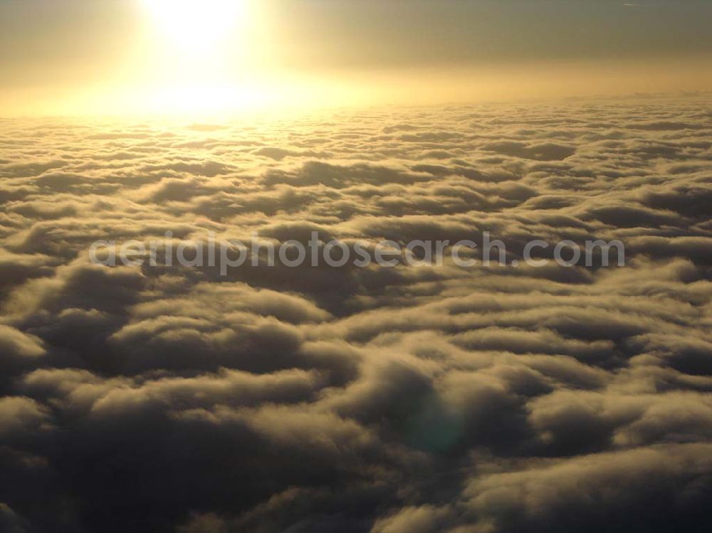 Aerial image Brand - 14.11.2004 Sonnenuntergang über den Wolken bei Brand / Brandenburg