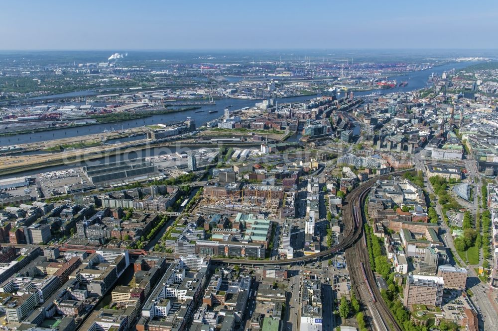 Aerial photograph Hamburg - Construction site to build a new multi-family residential complex Nagelsweg - Sonninstrasse in Hamburg, Germany