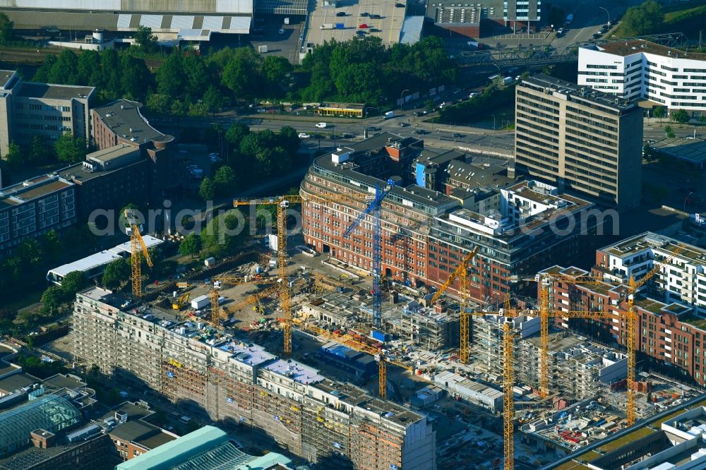 Hamburg from the bird's eye view: Construction site to build a new multi-family residential complex Nagelsweg - Sonninstrasse in Hamburg, Germany