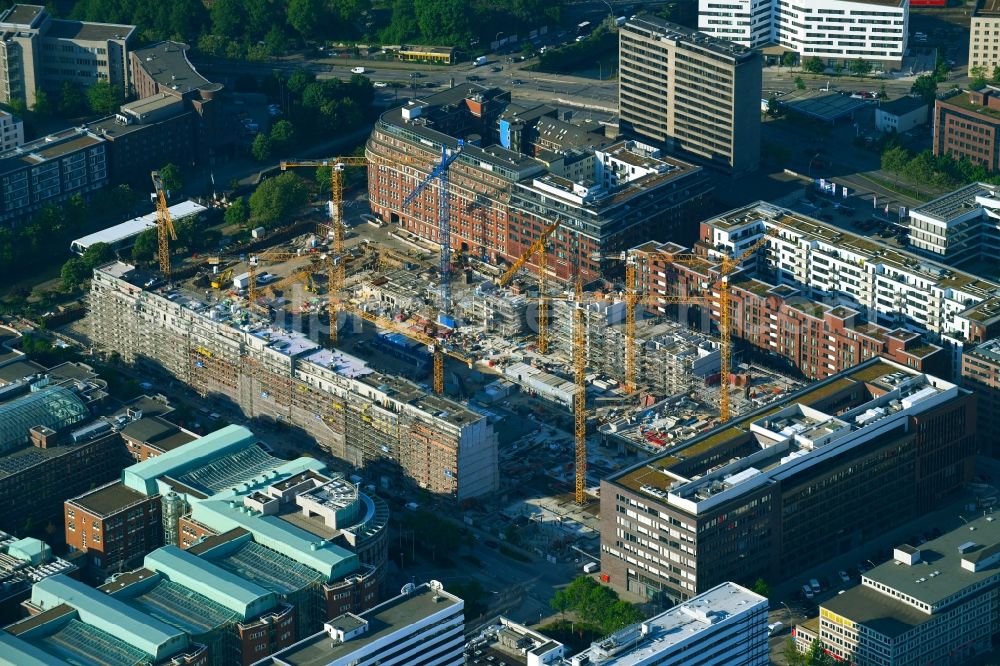 Aerial image Hamburg - Construction site to build a new multi-family residential complex Nagelsweg - Sonninstrasse in Hamburg, Germany