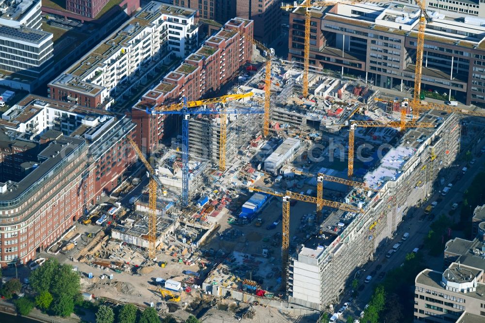 Aerial image Hamburg - Construction site to build a new multi-family residential complex Nagelsweg - Sonninstrasse in Hamburg, Germany