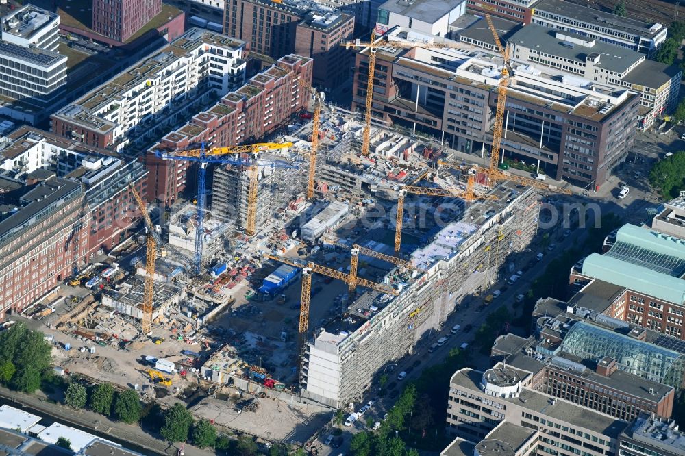 Aerial photograph Hamburg - Construction site to build a new multi-family residential complex Nagelsweg - Sonninstrasse in Hamburg, Germany