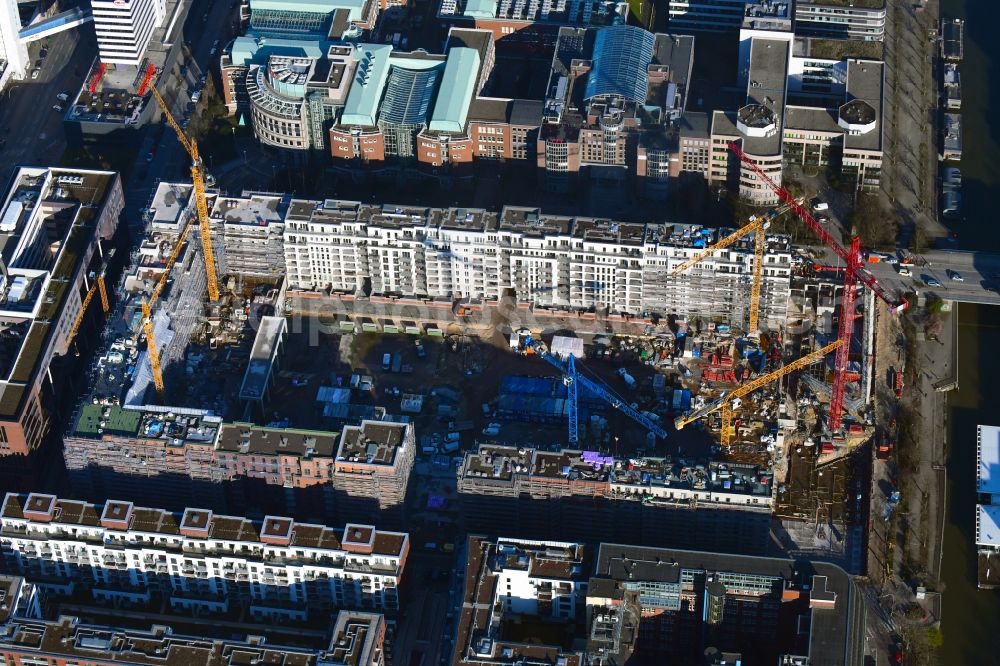 Aerial image Hamburg - Construction site to build a new multi-family residential complex Nagelsweg - Sonninstrasse in Hamburg, Germany