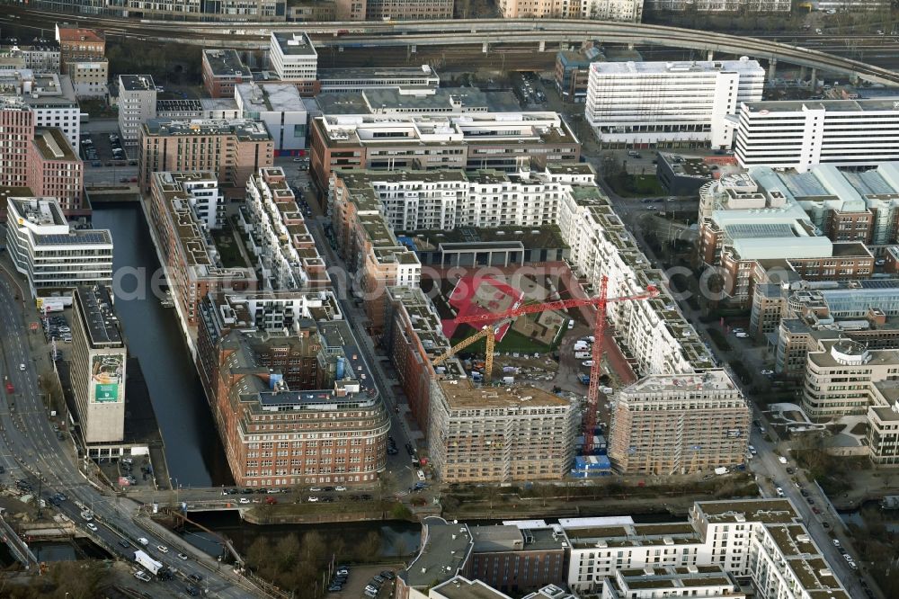 Aerial photograph Hamburg - Construction site to build a new multi-family residential complex Nagelsweg - Sonninstrasse in Hamburg, Germany