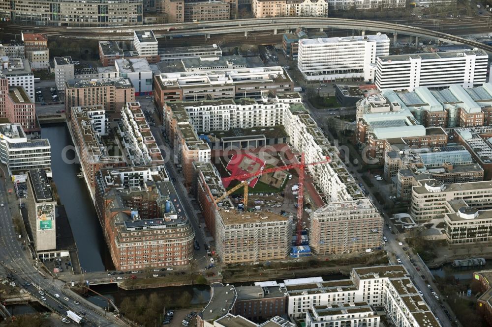 Hamburg from above - Construction site to build a new multi-family residential complex Nagelsweg - Sonninstrasse in Hamburg, Germany