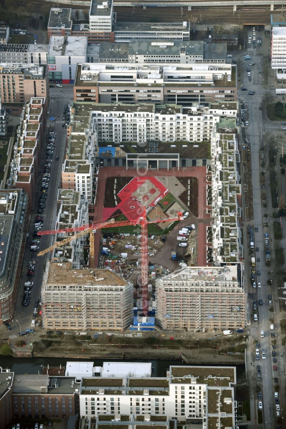 Aerial photograph Hamburg - Construction site to build a new multi-family residential complex Nagelsweg - Sonninstrasse in Hamburg, Germany