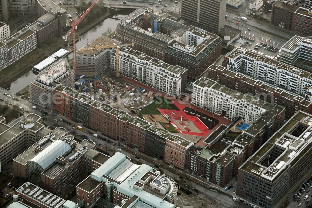 Hamburg from the bird's eye view: Construction site to build a new multi-family residential complex Nagelsweg - Sonninstrasse in Hamburg, Germany