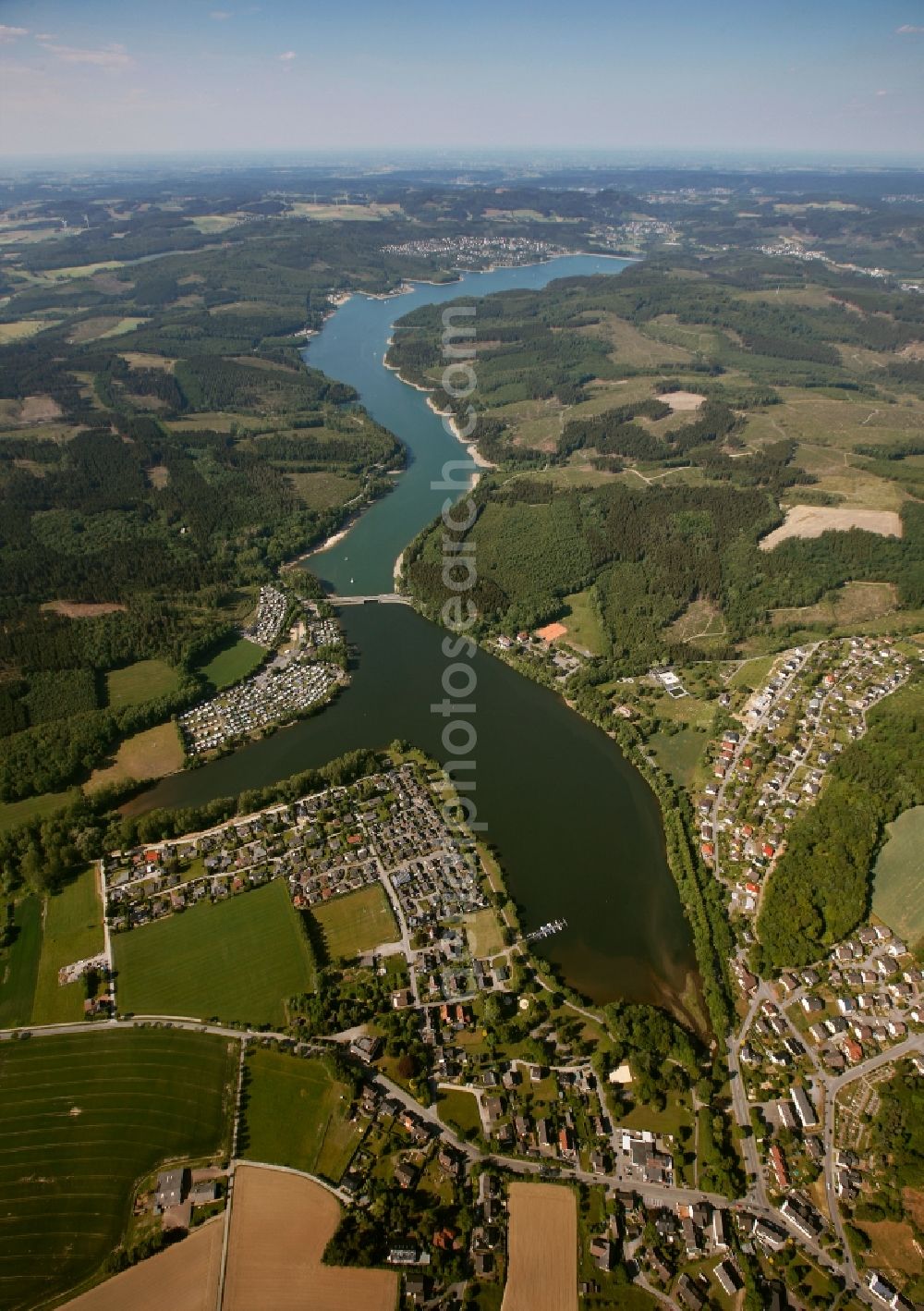 Aerial image Sundern - View of the Sorpesee in Sundern in the state of North Rhine-Westphalia