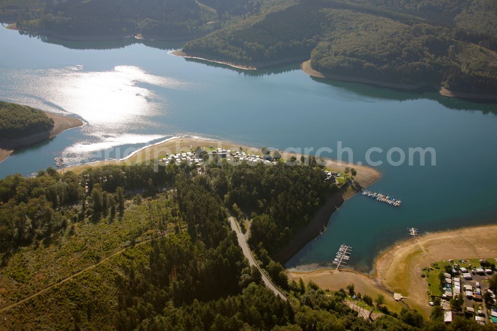 Sundern from the bird's eye view: View of the Sorpesee in Sundern in the state of North Rhine-Westphalia