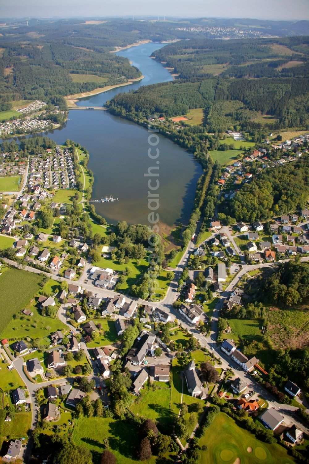 Aerial photograph Sundern - View of the Sorpesee in Sundern in the state of North Rhine-Westphalia