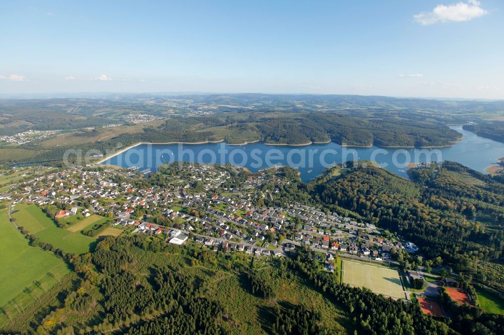 Sundern from the bird's eye view: View of the Sorpesee in Sundern in the state of North Rhine-Westphalia